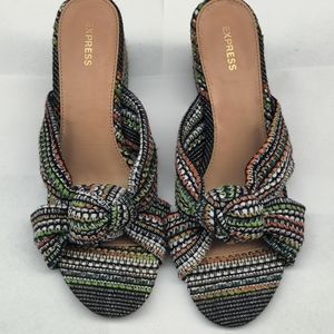 Express Woven Block Heel Sandals size 10.5